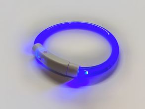 Светодиодный USB ошейник размер М (синий)