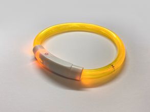 Светодиодный USB ошейник размер М (жёлтый)